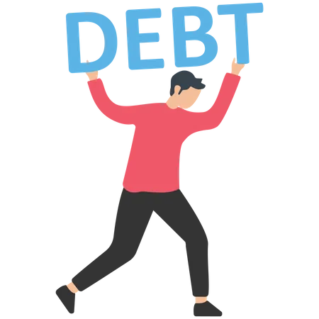 Debt Burden Financial Obligation Or Loan Payment Heavy Load Of Money Failure Mortgage Or Borrowing Money Problem Concept Tried Businessman Carrying Big Debt Sign Illustration