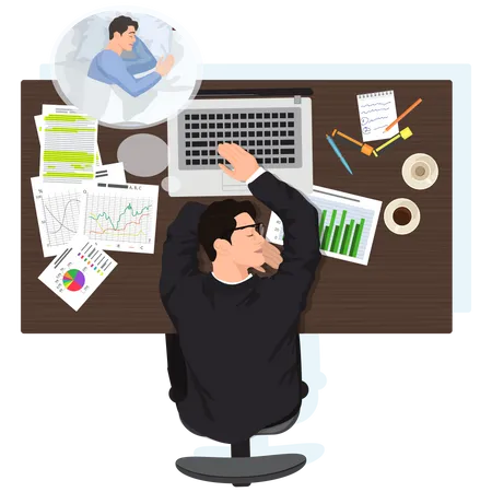 Tired businessman  Illustration