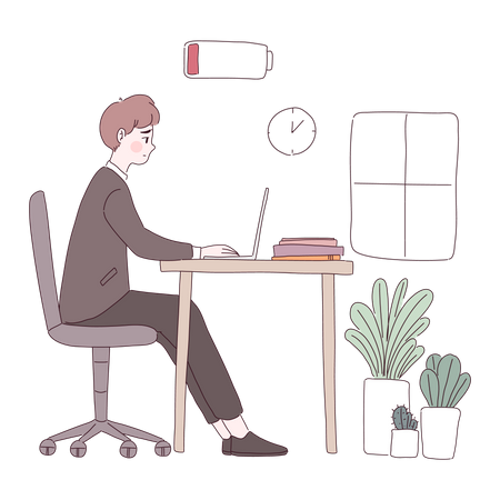 Tired businessman  Illustration