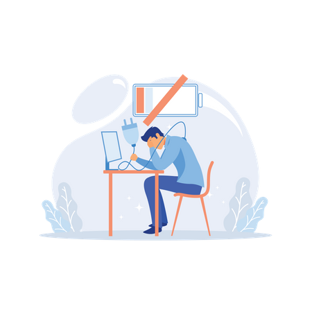 Tired businessman  Illustration