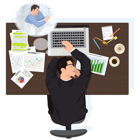 Tired businessman  Illustration