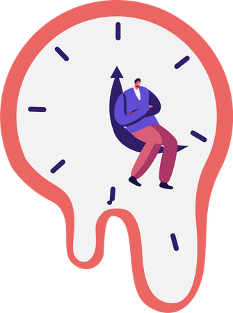 Tired businessman waiting for office time  Illustration