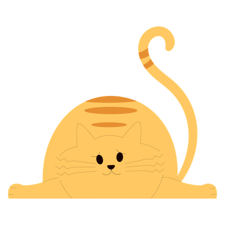 Tired Cat  Illustration