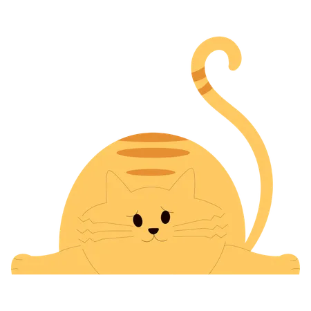 Tired Cat  Illustration