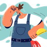 tired construction worker illustration free download