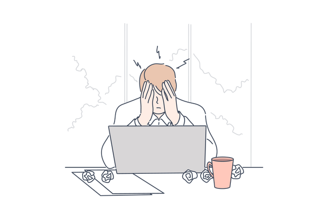 Tired employee  Illustration