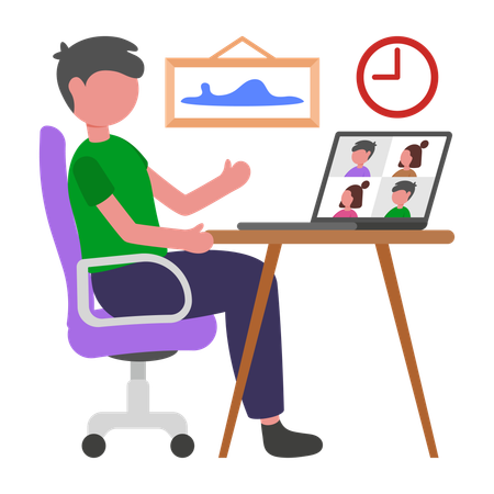 Tired Employee at workspace  Illustration