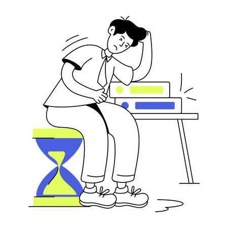Tired Employee  Illustration