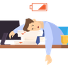 illustration for tired  employee