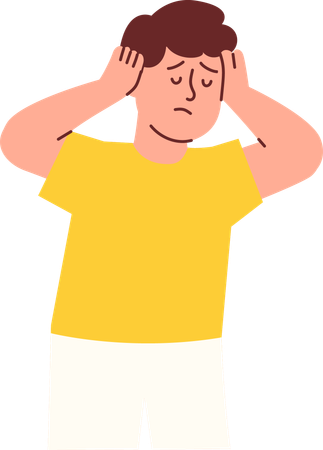 Tired Man losing his patience  Illustration