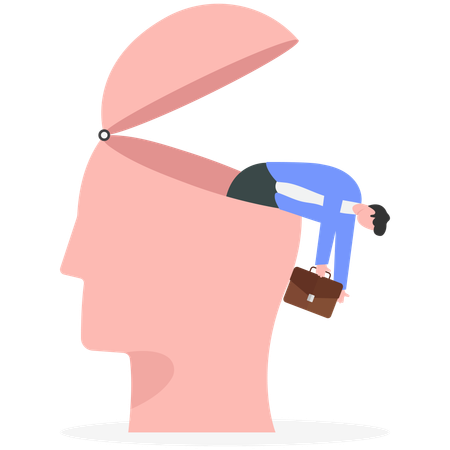 Tired man upset with pc error and tried to fix computer  Illustration