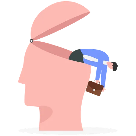 Tired man upset with pc error and tried to fix computer  Illustration