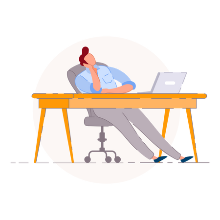 Tired office worker Illustration