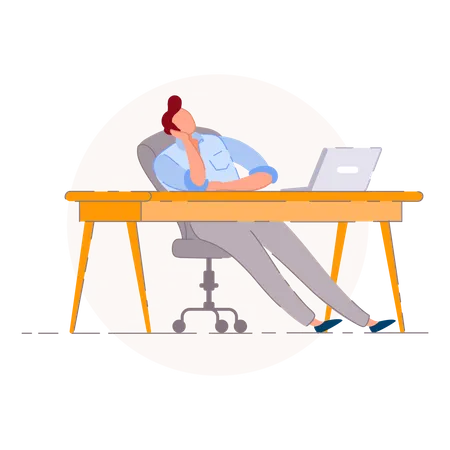 Tired office worker  Illustration