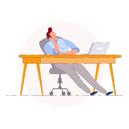 Tired office worker  Illustration