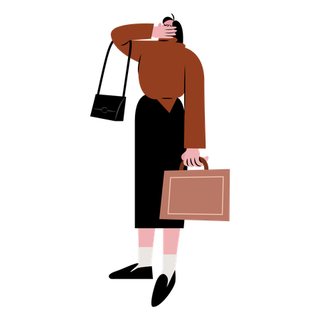 Tired woman  Illustration