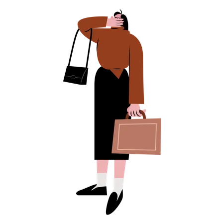 Tired woman  Illustration