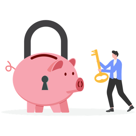 Tirelire avec cadenas  Illustration