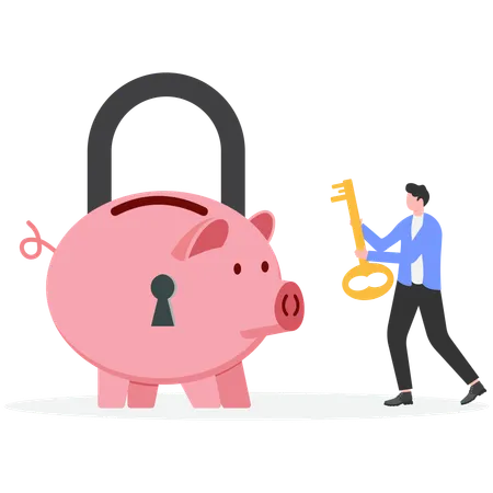Tirelire avec cadenas  Illustration