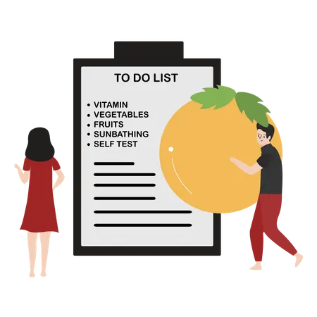 Morning Concept With Men And Women Doing To Do List Check Vector Illustration Sport Activity And Health Concept Before Do Activities Illustration
