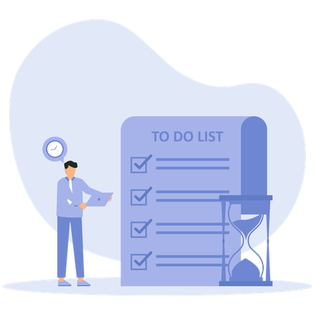 To do list  and People do tasks and check schedules  Illustration