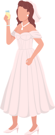 La mariée porte un toast  Illustration