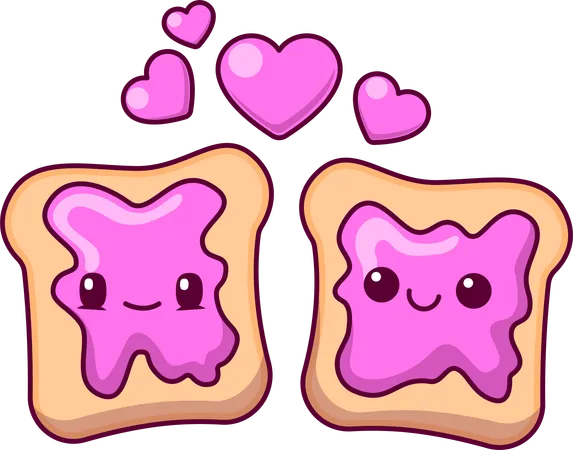 Toast Bread Couple  Illustration