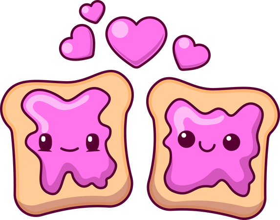 Toast Brot Paar  Illustration