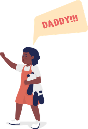 Toddler shout daddy Illustration