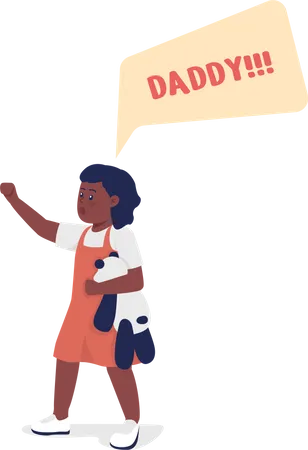 Toddler shout daddy  Illustration