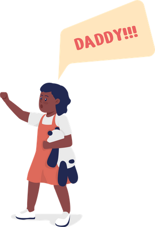 Toddler shout daddy  Illustration