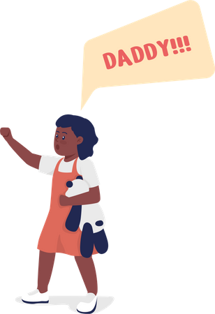 Toddler shout daddy  Illustration