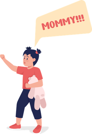 Toddler shout mommy Illustration