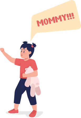 Toddler shout mommy  Illustration