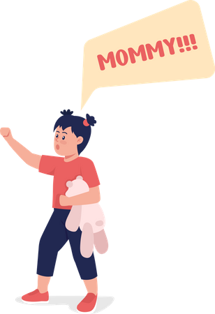 Toddler shout mommy  Illustration