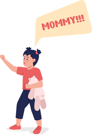 Toddler shout mommy  Illustration