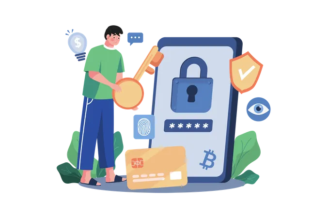 Token de seguridad nft  Ilustración