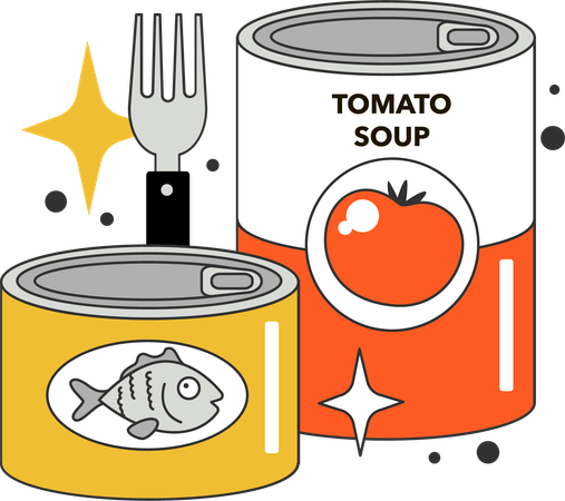 Tomato sauce kept on restaurant table  イラスト