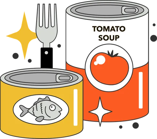 Tomato sauce kept on restaurant table  イラスト