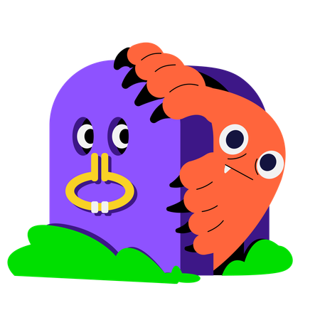Tombstone Monster  Illustration