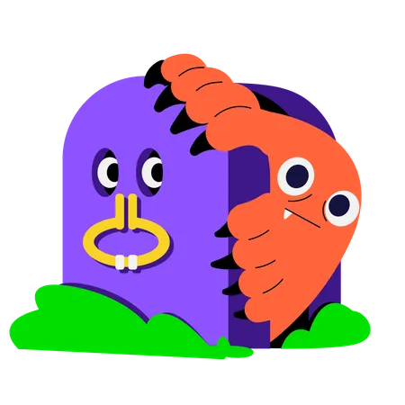 Tombstone Monster  Illustration
