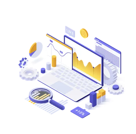 Tools für Datenanalyse, Statistik oder Finanzanalyse  Illustration