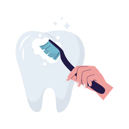 Tooth Brushing Illustration Concept Vector Flat Illustration Illustration