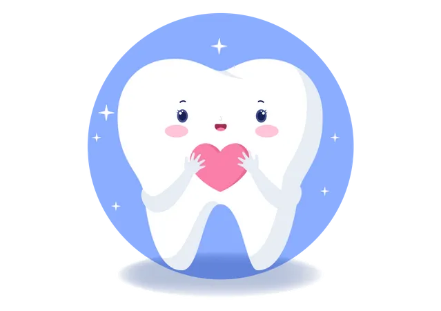 Tooth holding heart  Illustration