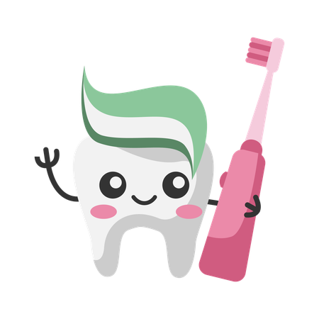 Tooth holding Toothbrush for cleaning tooth  Illustration