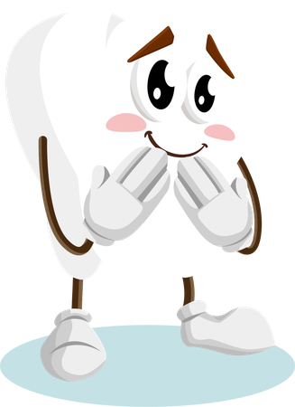 Tooth Logo mascot ashamed pose  Illustration