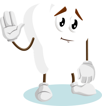 Tooth Logo mascot goodbye pose  Illustration
