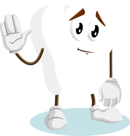 Tooth Logo mascot goodbye pose  Illustration