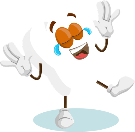 Tooth Logo mascot happy pose  Illustration