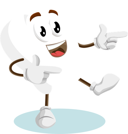 Tooth Logo Mascot Hi pose  Illustration